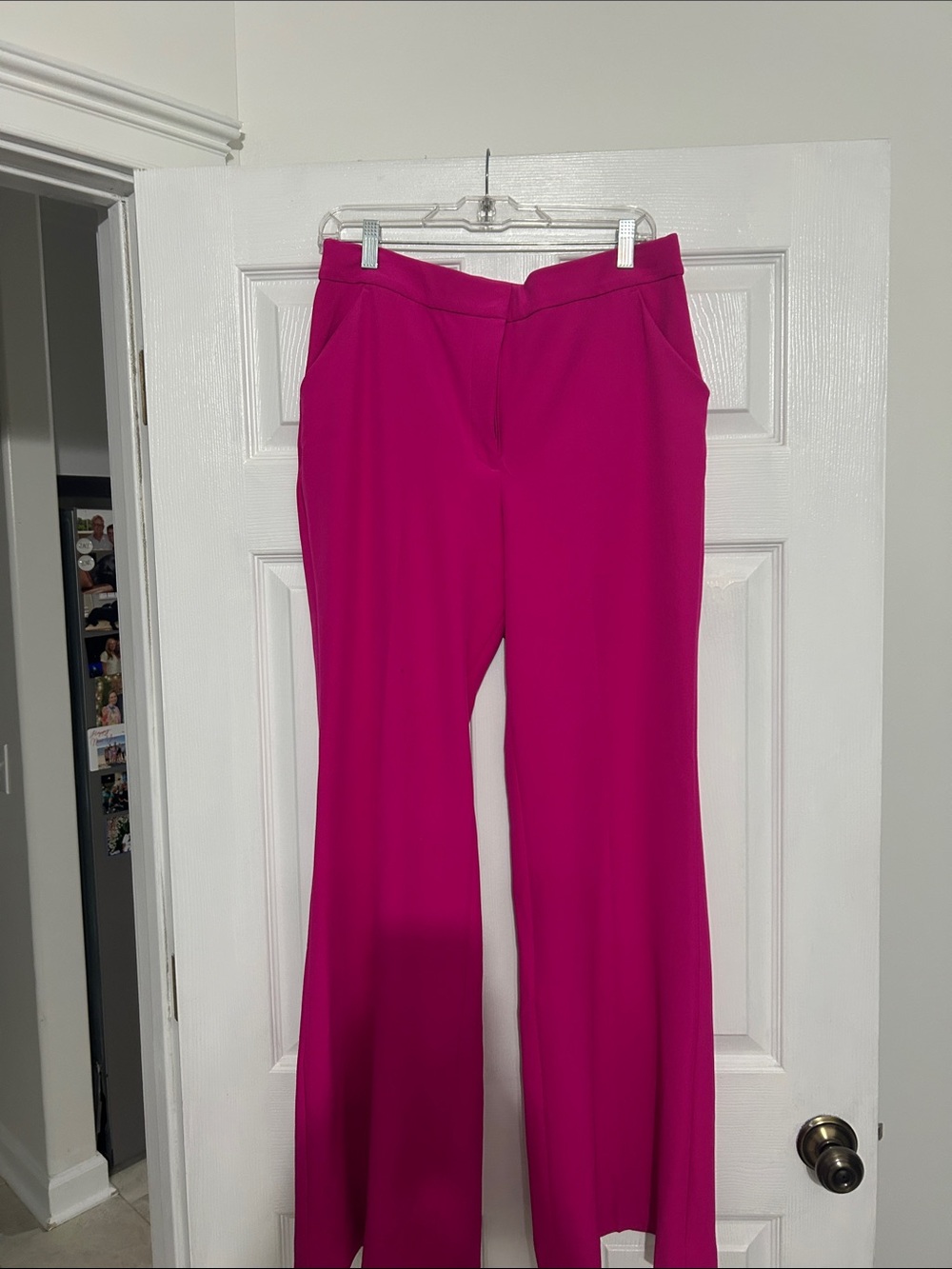 Express Boot-Cut Trousers in Bright Fuchsia Pink